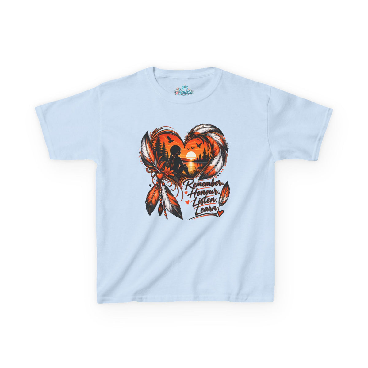 Heart Dreamcatcher with 'Remember, Honor, Listen, Learn' Kids Tee