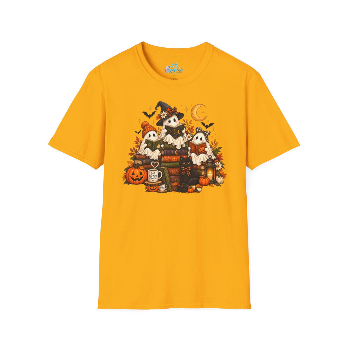 Cute Ghost Trio Halloween T-Shirt | Trick-or-Treat Pumpkin Stack