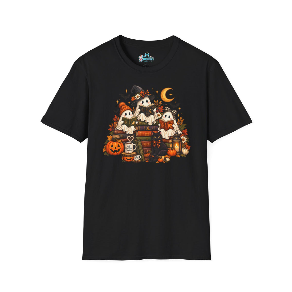 Cute Ghost Trio Halloween T-Shirt | Trick-or-Treat Pumpkin Stack