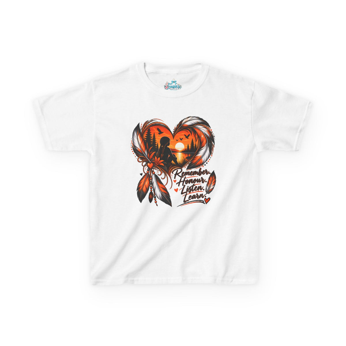 Heart Dreamcatcher with 'Remember, Honor, Listen, Learn' Kids Tee