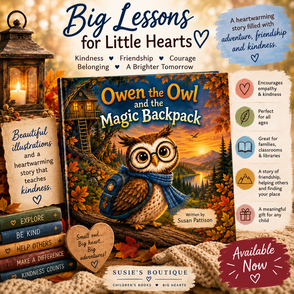 Owen the Owl and the Magic Backpack Hardcover Photo Book | Children's Storybook, Autumn Forest
