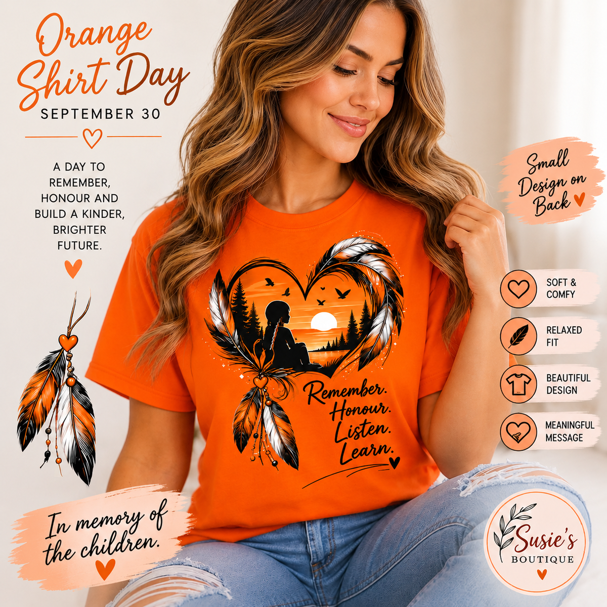 Heart Dreamcatcher Graphic Tee | Remember Honor Listen Learn