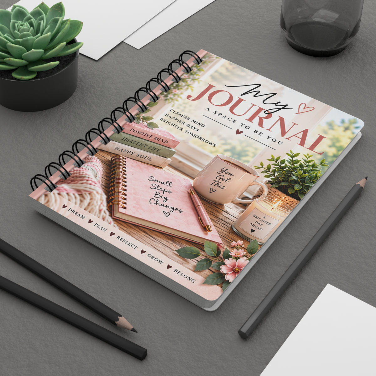 Floral Cozy 'My Journal' Spiral Notebook | Spiral Bound Journal