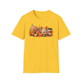 Pumpkin Spice Coffee Cups T-Shirt | Fall Pumpkin Latte Autumn Leaves