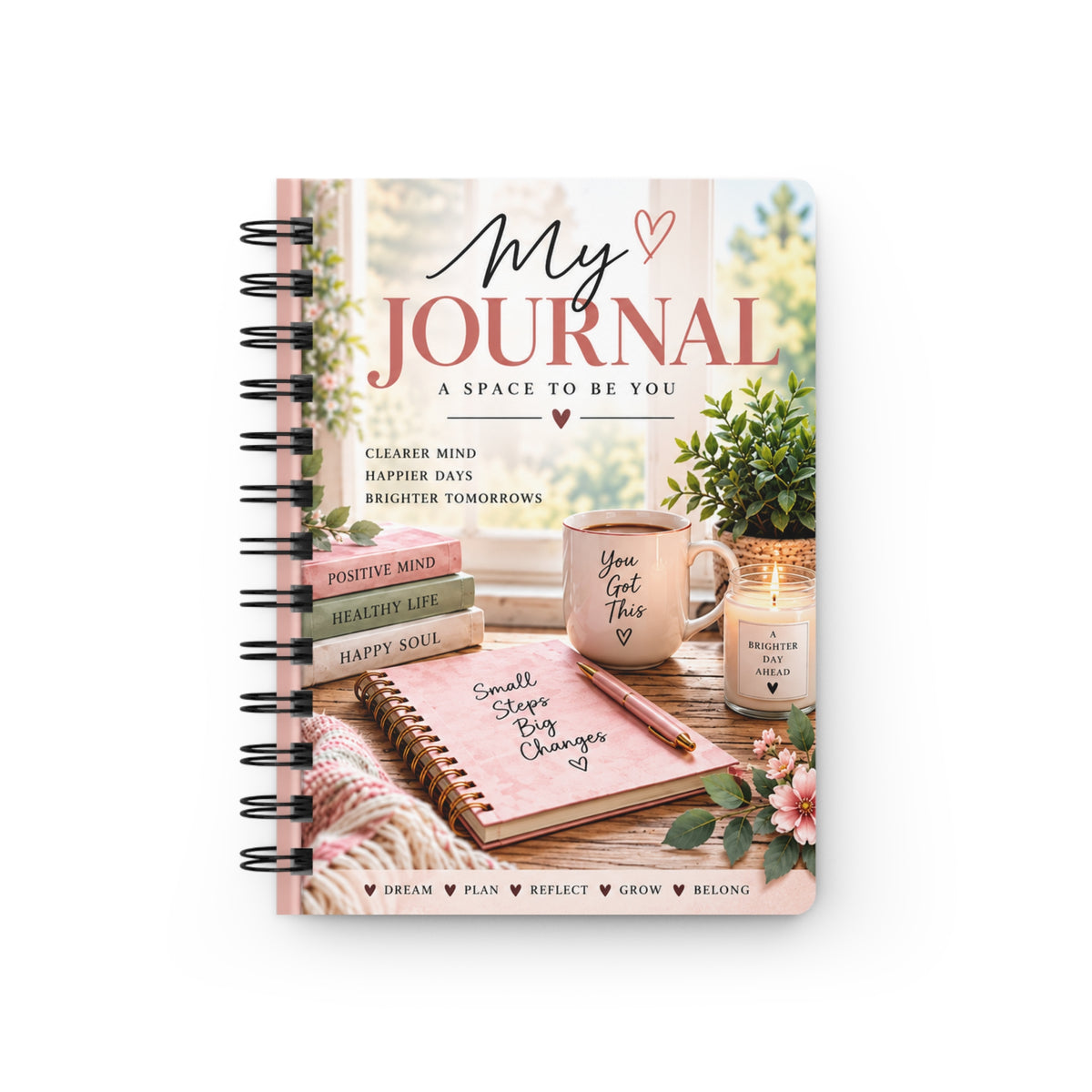 Floral Cozy 'My Journal' Spiral Notebook | Spiral Bound Journal