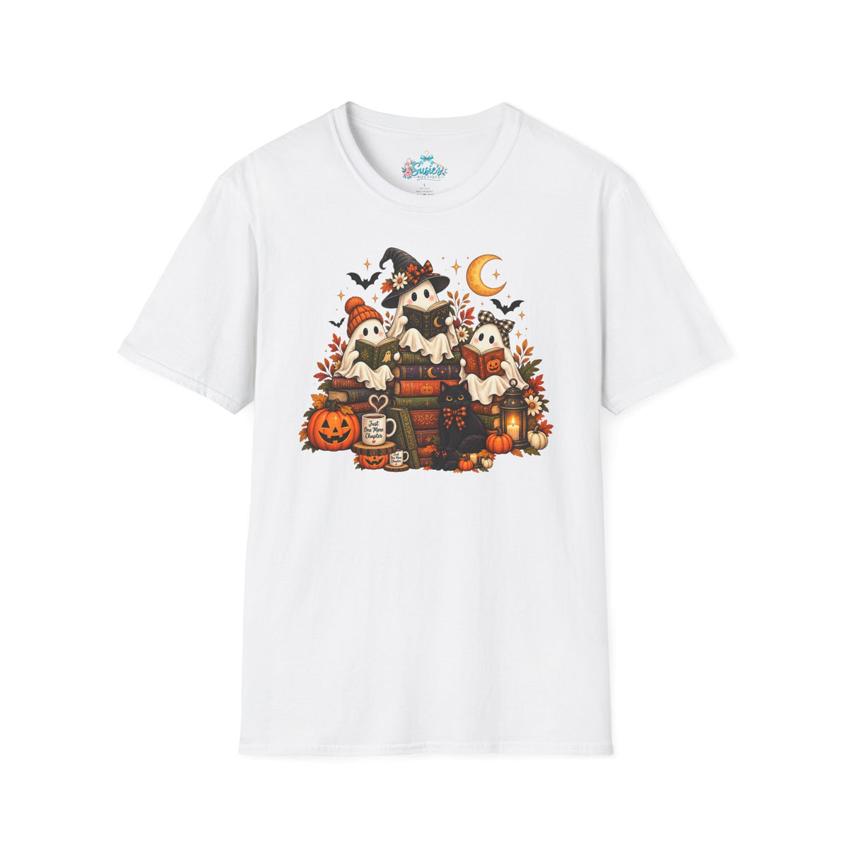Cute Ghost Trio Halloween T-Shirt | Trick-or-Treat Pumpkin Stack