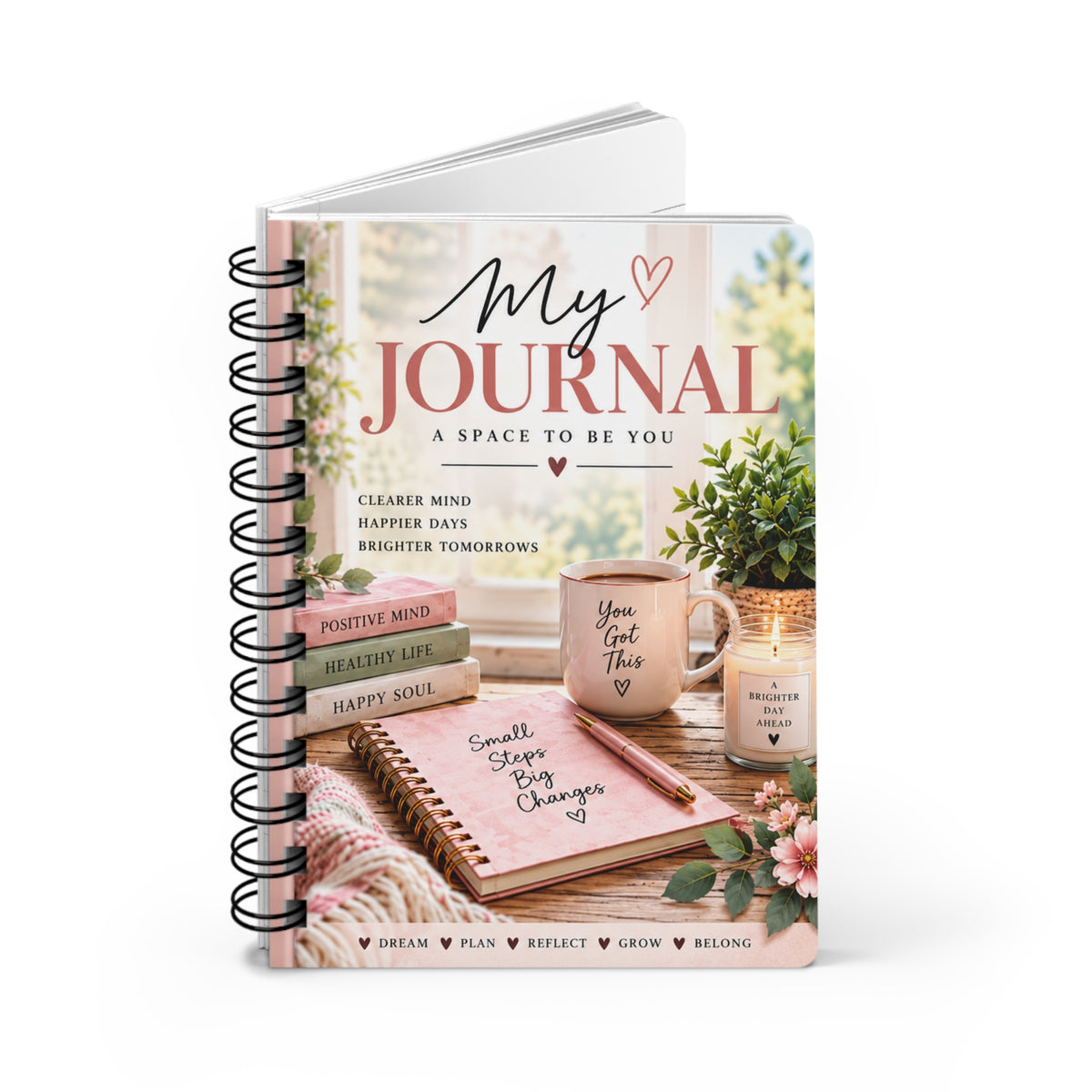 Floral Cozy 'My Journal' Spiral Notebook | Spiral Bound Journal