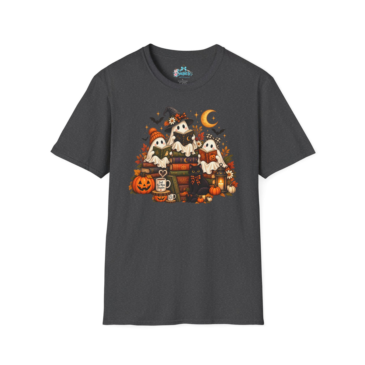 Cute Ghost Trio Halloween T-Shirt | Trick-or-Treat Pumpkin Stack